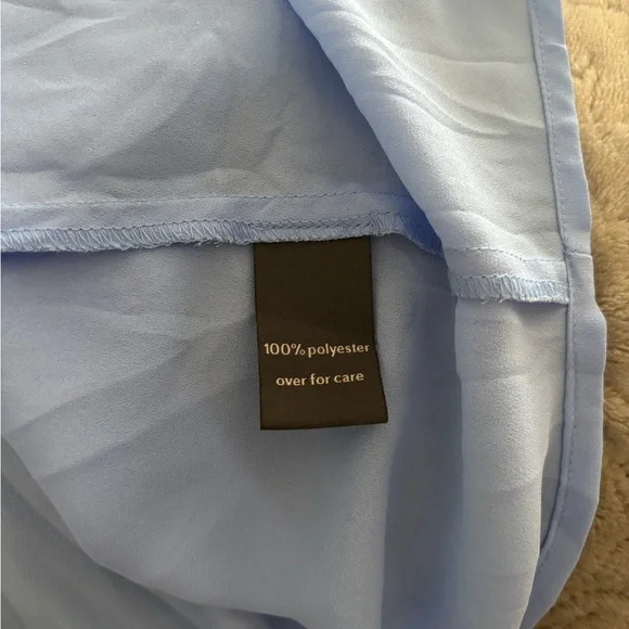 🌸Light Blue Ruffled Women's Top (27” PTP) - Picture 5 of 6